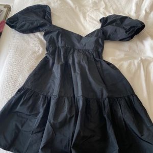Aritzia black puff sleeve dress